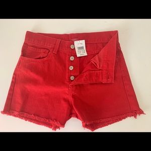 red denim john galt shorts/small/4 buttons/new